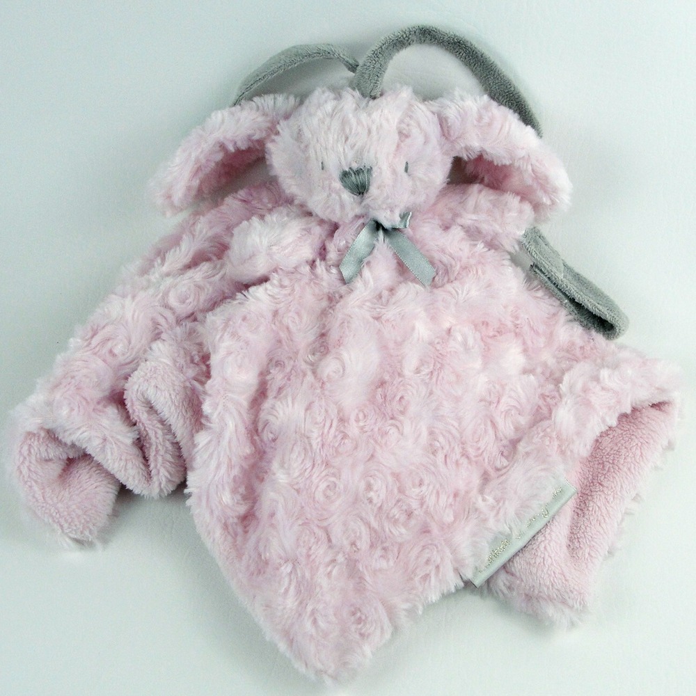 Blankets and Beyond Lavender Pink Bunny Security Blanket Lovey Pacifier Holder